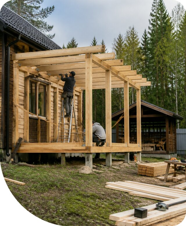Строительство пристроек и построек на участке в Искитиме